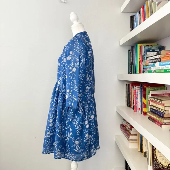 Tuckernuck Limoges Floral Royal Shirt Dress Medium - Picture 7 of 14